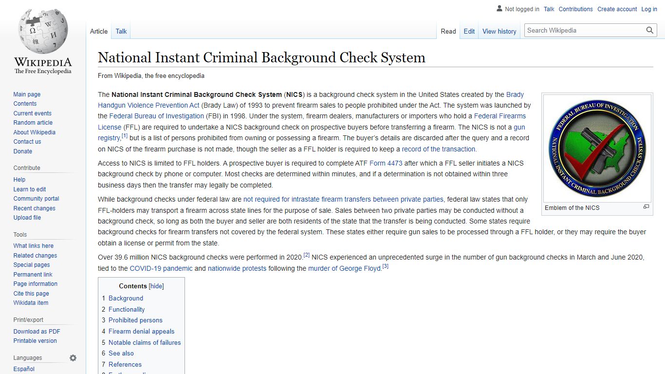 National Instant Criminal Background Check System - Wikipedia
